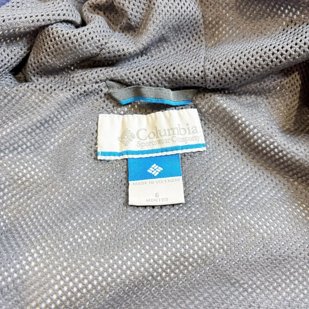 Columbia Sportswear Kids Blue Gray Hooded Rain Jacket 6 Months Outdoors Coat